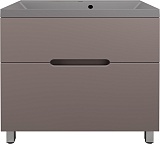 Style Line Тумба с кварцевой раковиной серый шелк Матис 80 тауп темный